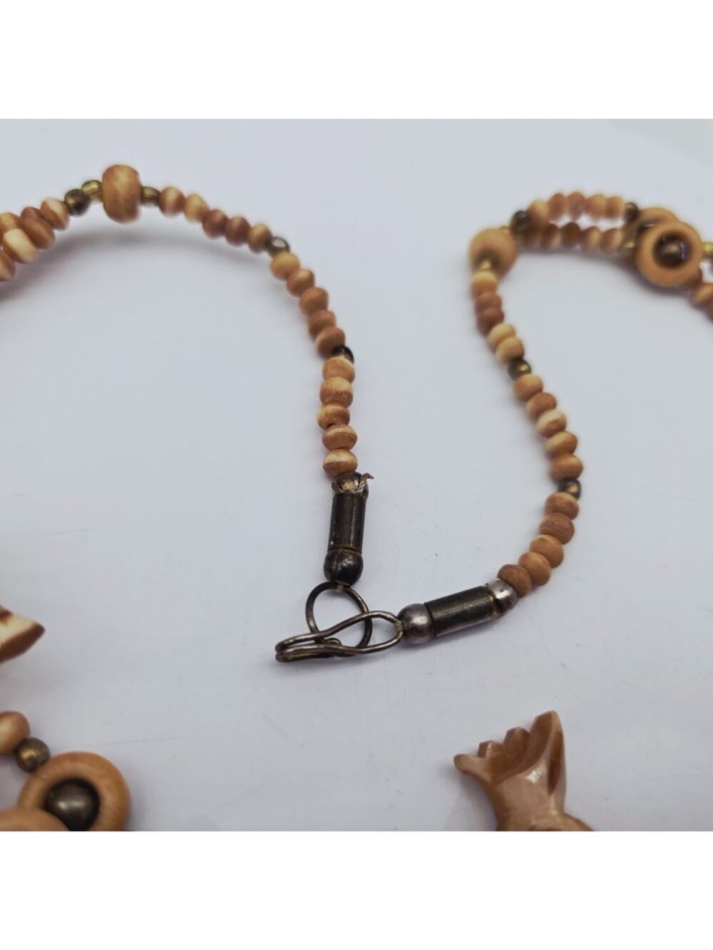 Carved Bone Giraffe Pendant Necklace Safari-Themed Statement Jewelry - Picture 6 of 7